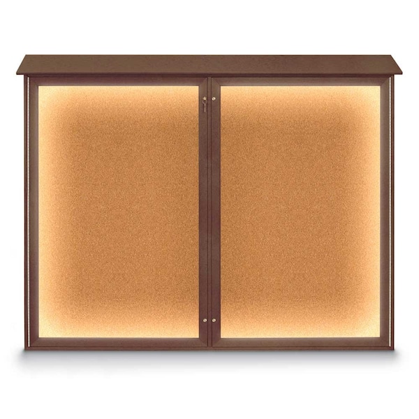 United Visual Products 24"x36" 1-Door Enclosed Outdoor Letterboard, Black Felt/Black Alum UV1160D-BLACK-BLACK - main